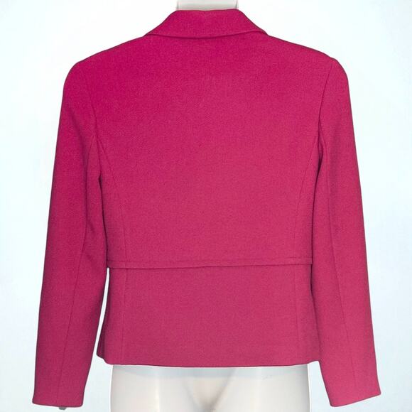 Coldwater Creek Blazer Jacket Sz M 10-12 Berry Pink Textured Lined Button Career - Picture 10 of 12